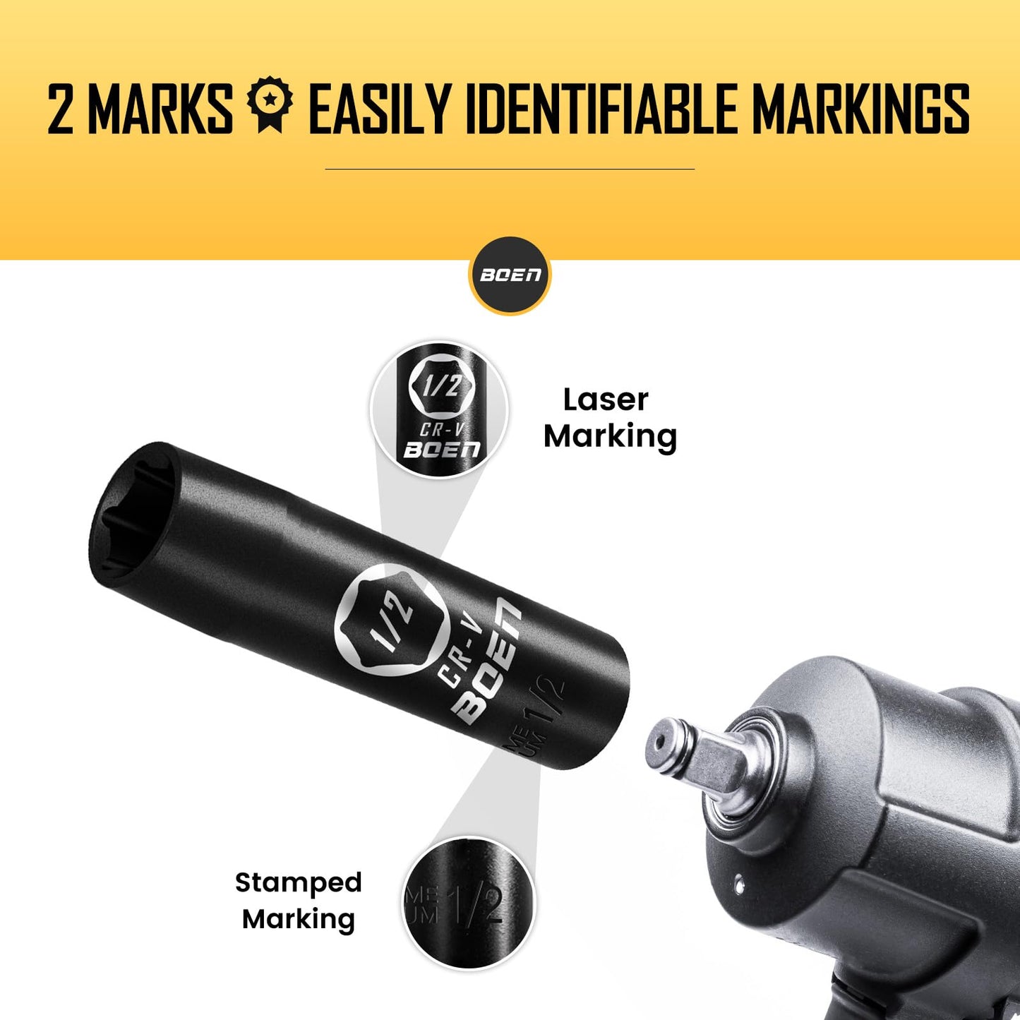 BOEN Tools 1/2" Dr 1/2 Inch SAE Deep Sockets-Detail-05