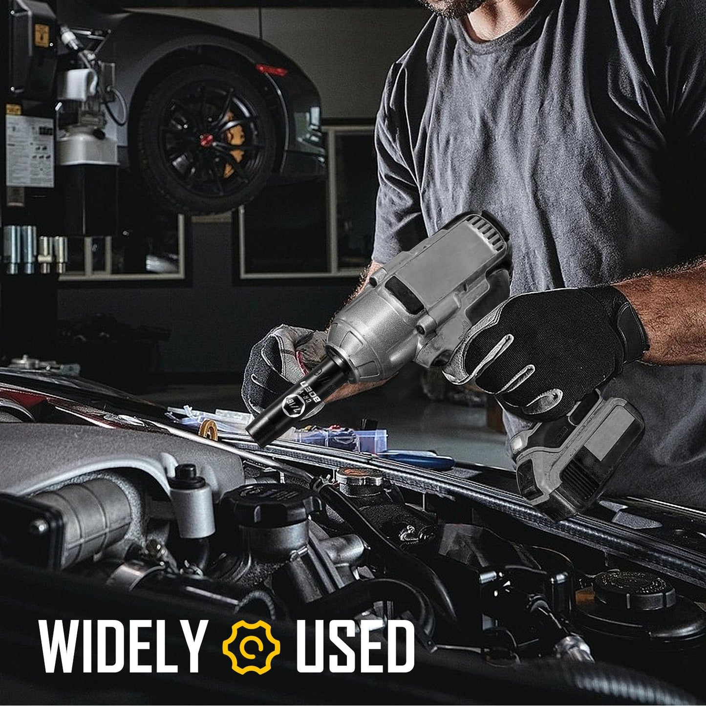 BOEN Tools 1/2" Dr 7/16 Inch SAE Shallow Impact Socket-06