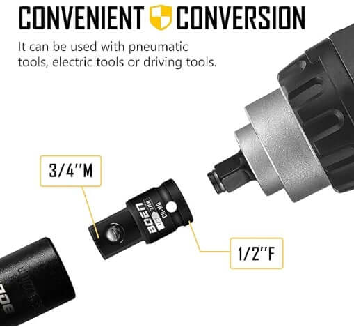 BOENTools 1/2"F x 3/4"M Impact Socket Adapter - BOEN