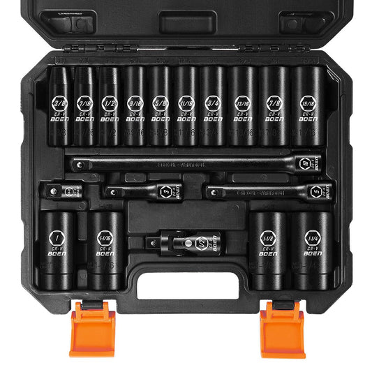 BOENTools 19Pcs SAE 1/2" Drive Socket Set - BOEN