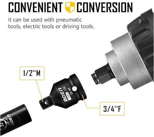 BOENTools 3/4"F x 1/2"M Impact Socket Adapter - BOEN