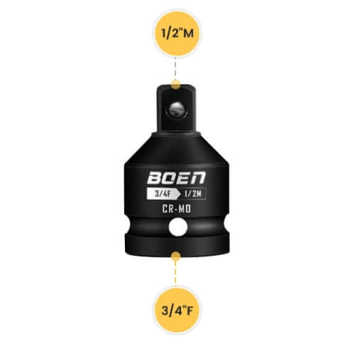 BOENTools 3/4"F x 1/2"M Impact Socket Adapter - BOEN