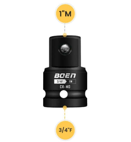 BOENTools 3/4"F x 1"M Impact Socket Adapter - BOEN