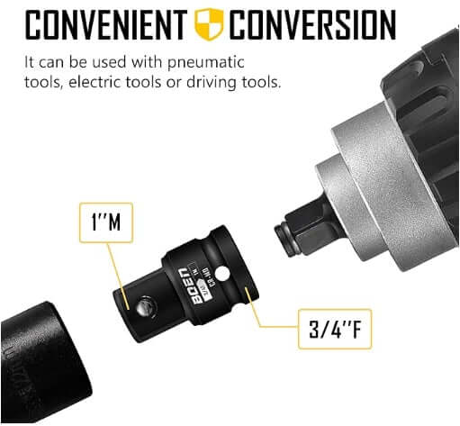 BOENTools 3/4"F x 1"M Impact Socket Adapter - BOEN