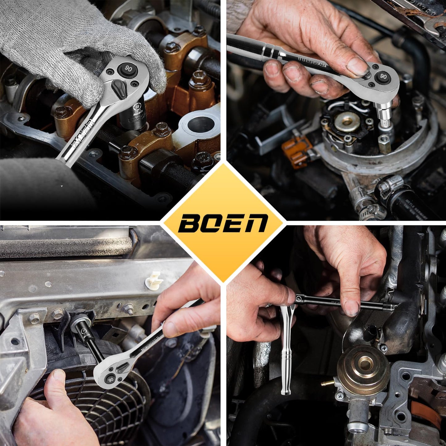 BoenTools 3/8" Drive 90-Tooth Ratchet Wrench - BOEN