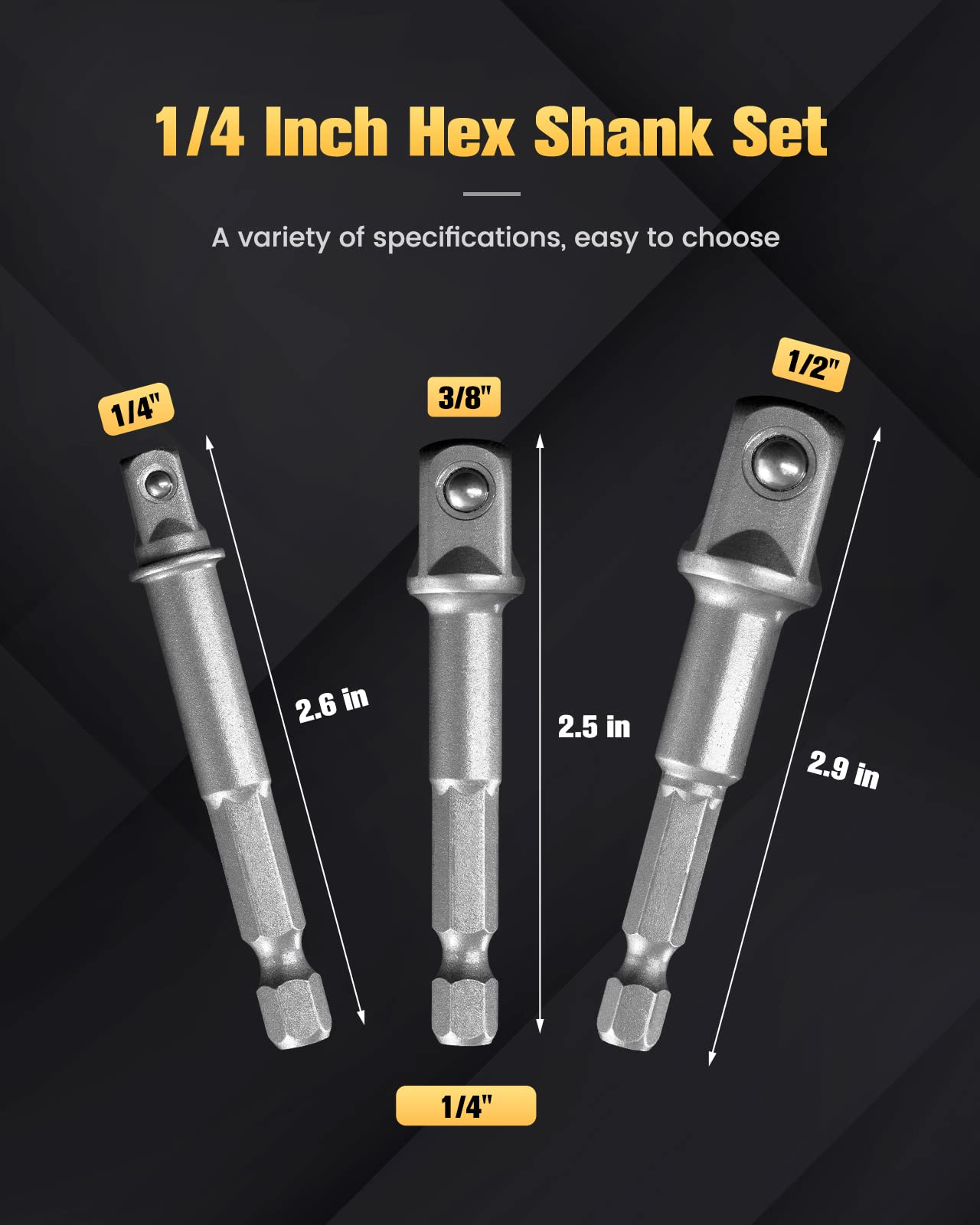 Boentools Impact Grade Drill Bit Adapter Set 3pcs Sae - BOEN