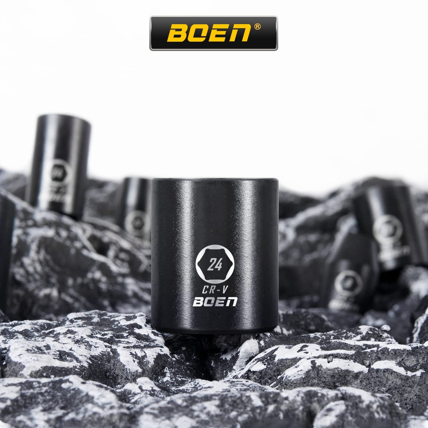 BOEN Tools 1/2" Drive Shallow Impact Socket Set Metric - 17 Pcs - BOEN