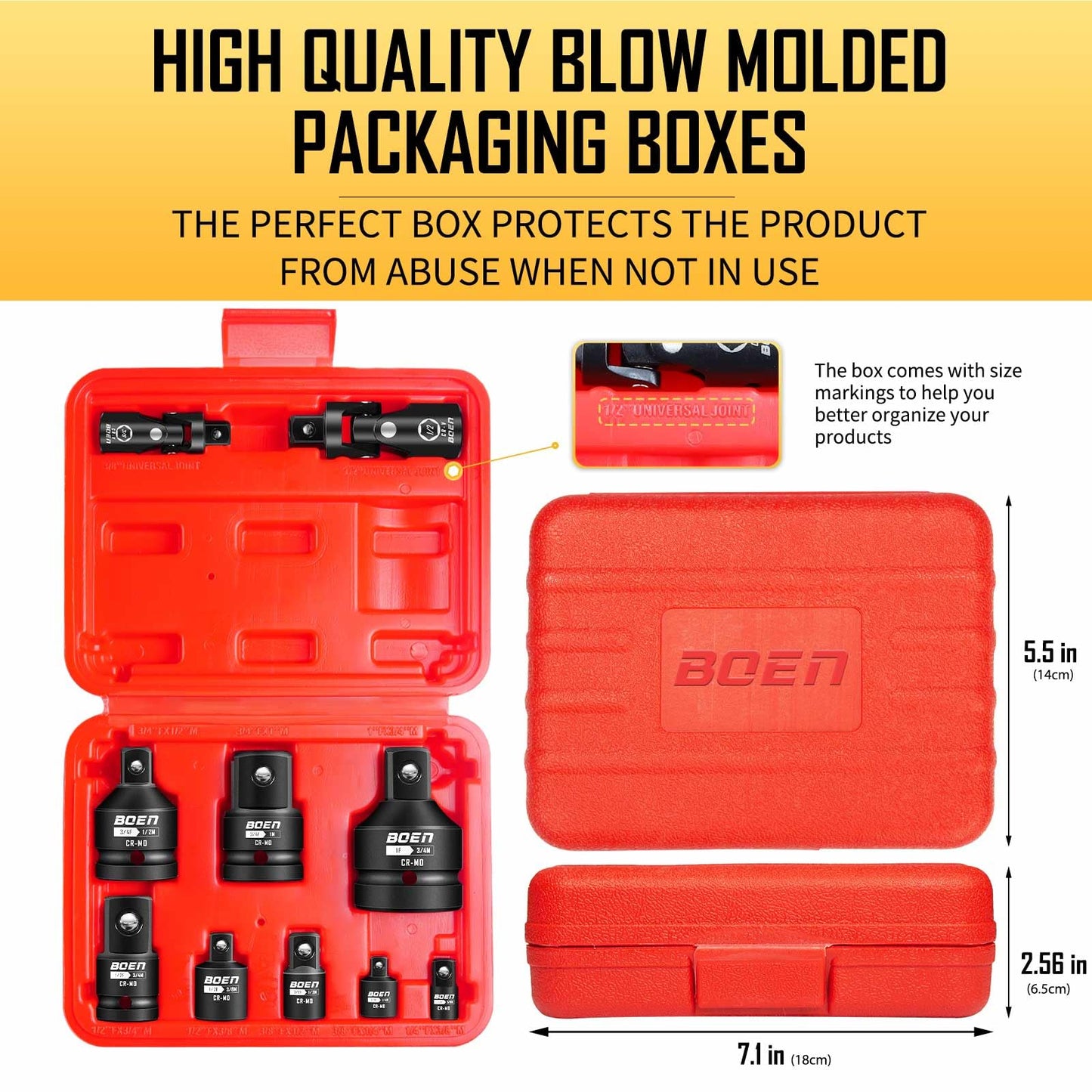 BOENTools 10pcs Standard Impact Socket Adapter/Reducer Set - BOEN