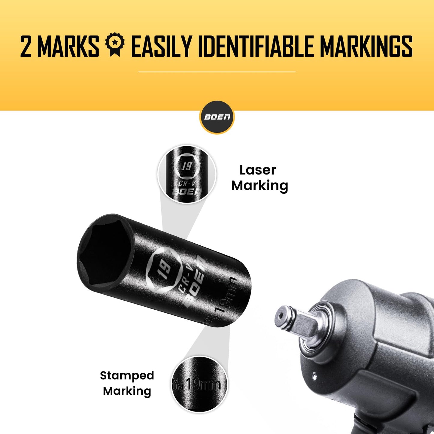 BOENTools 1/2" Drive 19mm Deep Impact Metric Socket - BOEN
