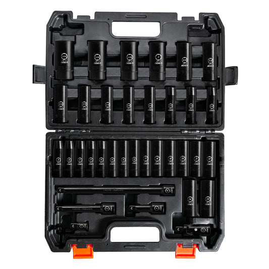 BOENTools 35pc 1/2" Impact Socket Set - SAE/Metric CRV - BOEN