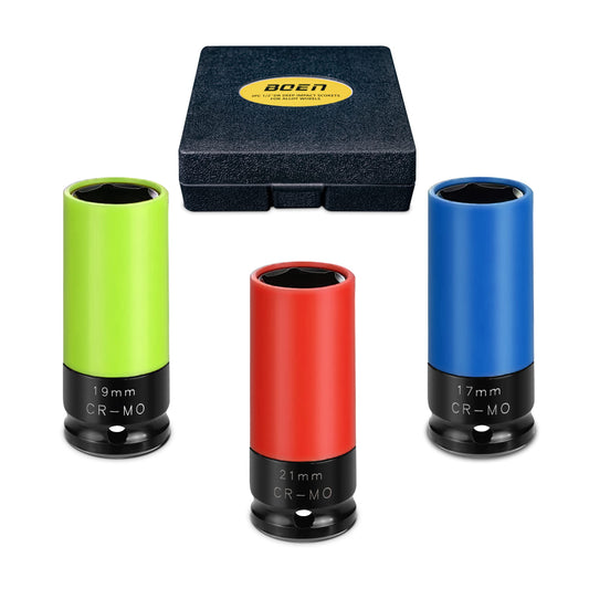 BOENTools 3Pc 1/2" Color Wheel Impact Socket Set - BOEN