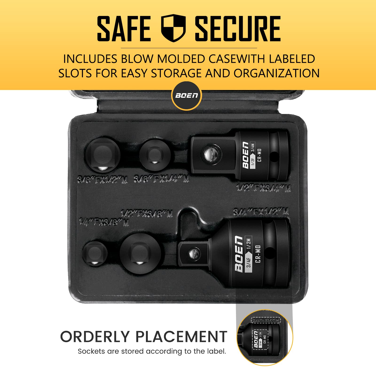 BOENTools 6Pc Impact Socket Adapter Set - BOEN