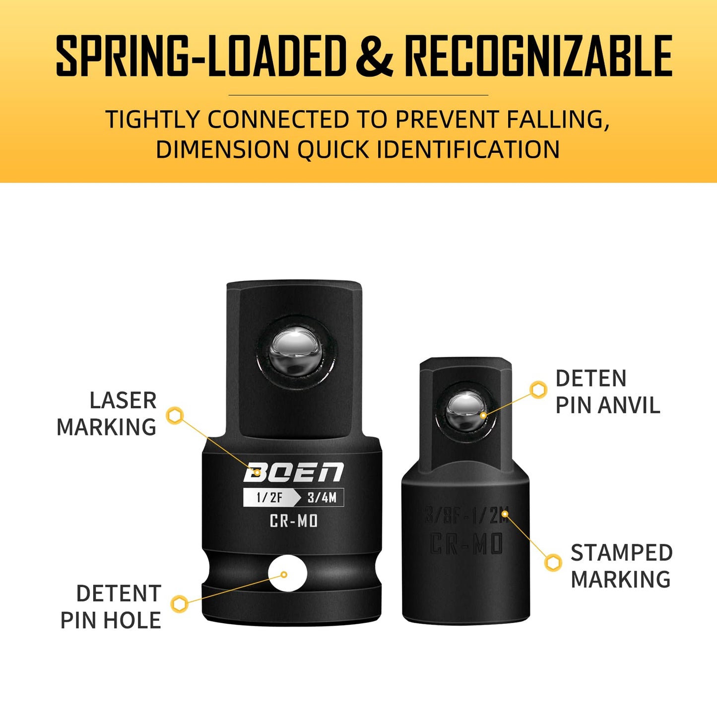 BOENTools 8Pc Impact Socket Adapter/Reducer Set - BOEN