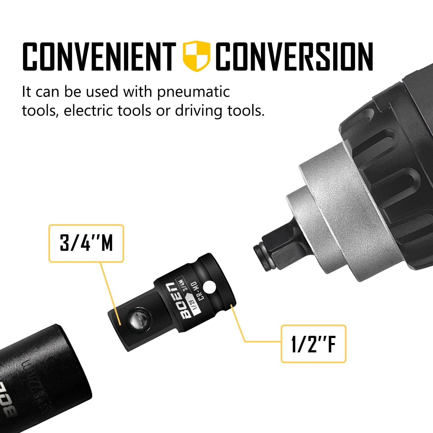 BOENTools Impact Socket Adapter for Driver Conversions - BOEN