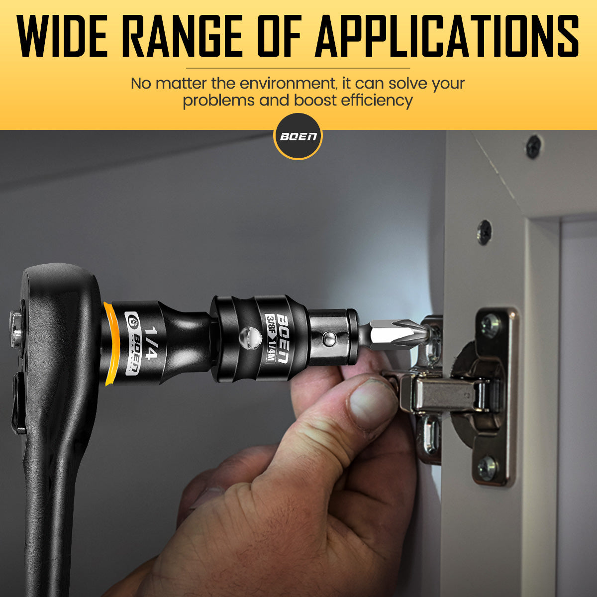 BOEN Magnetic Socket Extension, 1/4" Drive Magnetic Socket Adapters for Keep Bolts, CR-MO Steel Extension Bars with Magnetic Tips