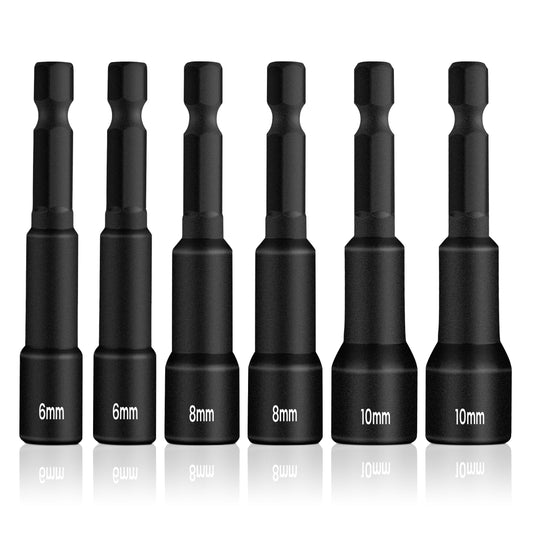 BOEN 1/4 inch Metric 6 Piece Magnetic Nut Impact Drill Driver Bit Set - BOEN