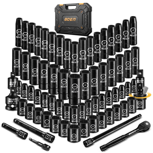 BoenTools 1/2" Drive Impact Ratchet Socket set 72 Piece - BOEN