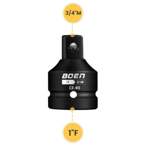 BOENTools 1"F x 3/4"M Impact Socket Adapter - BOEN