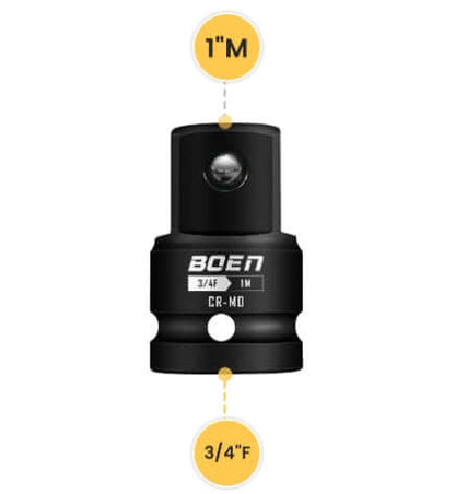 BOENTools 3/4"F x 1"M Impact Socket Adapter - BOEN