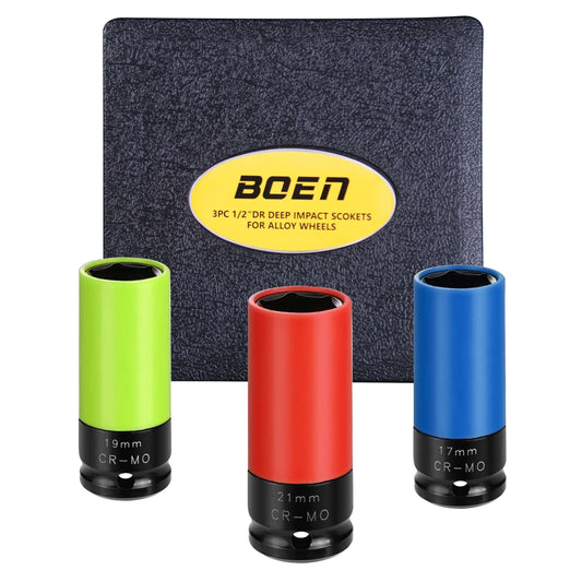 BOENTools 3Pc 1/2" Color Wheel Impact Socket Set - BOEN