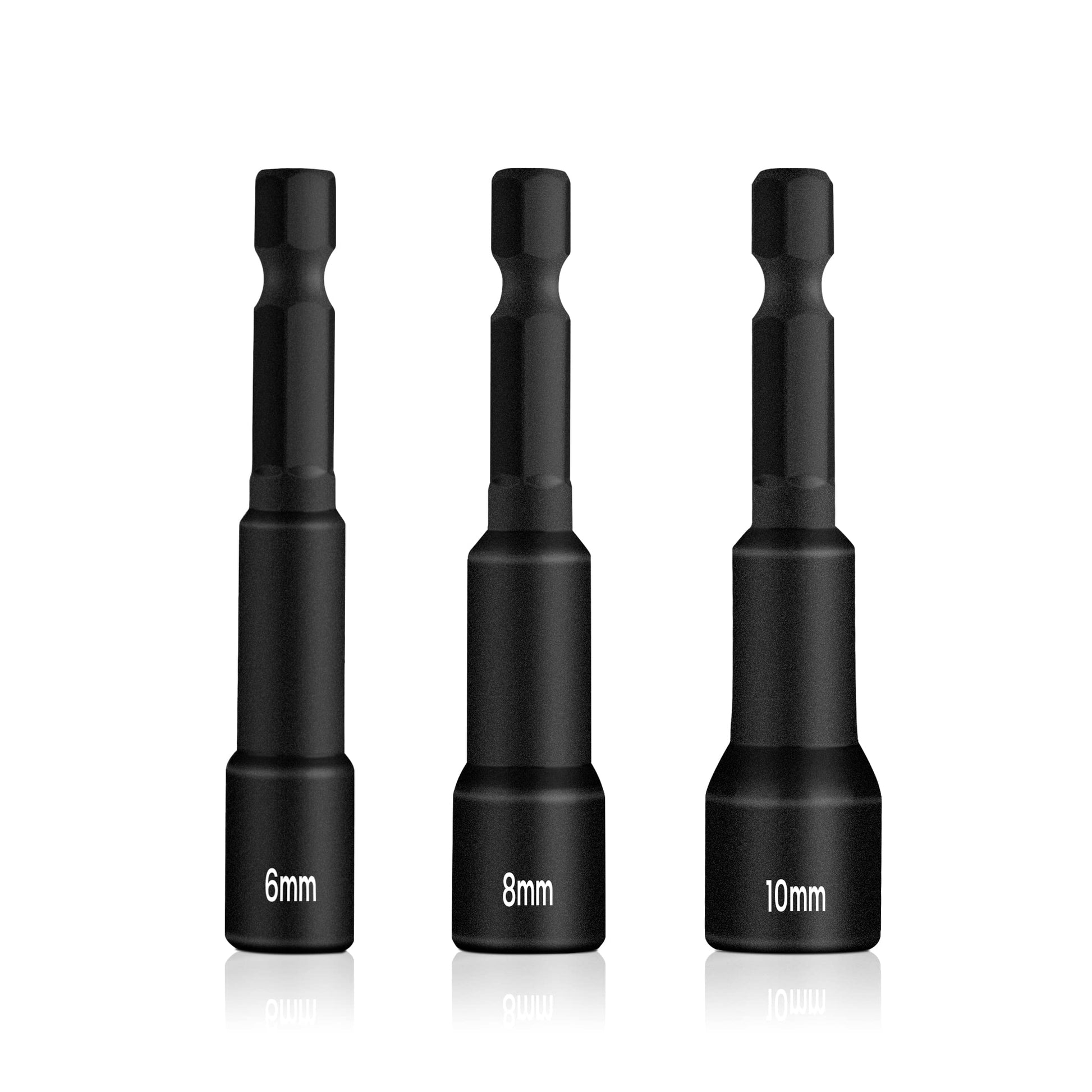 BOENTools 3Pc 1/4In Magnetic Nut Impact Driver Bit Set - BOEN