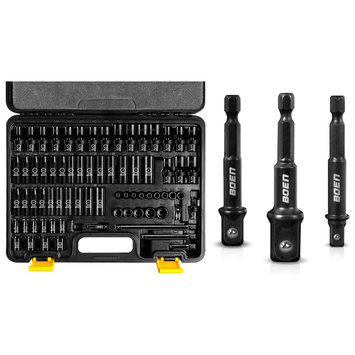 BOENTools 75 Piece 1/4 In Socket/Drill Socket Adapter Set - BOEN