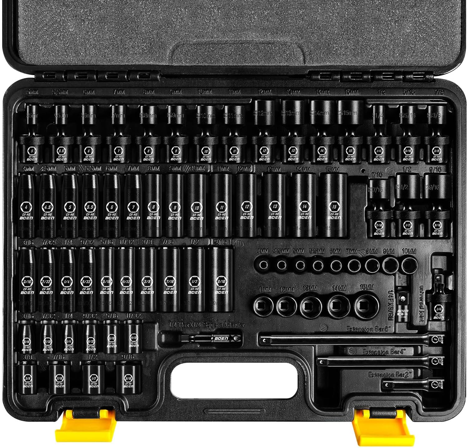 BOENTools 75 Piece 1/4 In Socket/Drill Socket Adapter Set - BOEN