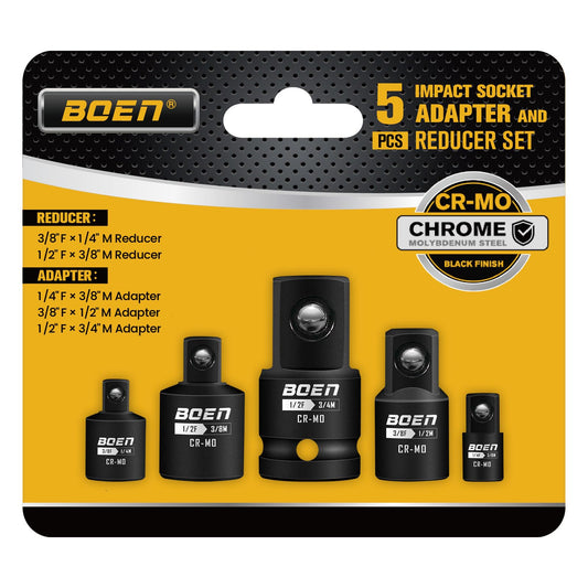 BOENTools Impact Socket Adapter Reducer Set 5pc SAE - BOEN